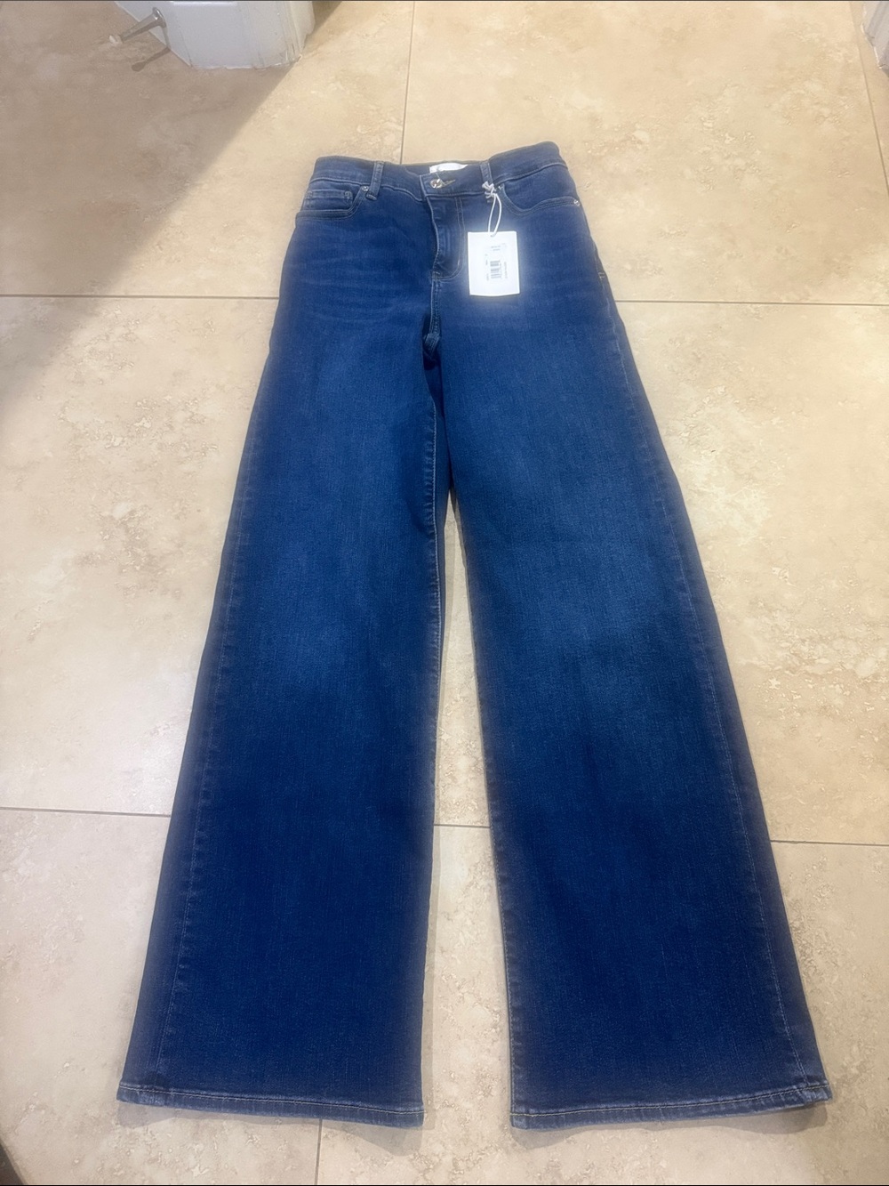 Frame Denim Wide-Leg Jeans in Dark Blue Wash
